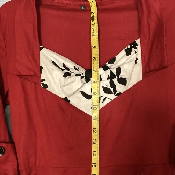 SWING DRESS/ Retro dress/ pin up dress/ maroon Size Lg - Picture 15 of 16